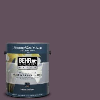 BEHR Premium Plus Ultra 1 gal. #S100 7 Medieval Wine Satin Enamel Interior Paint 775301