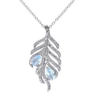 CT. T.W. Sky Blue Topaz and 1/10 CT. T.W. Diamond Pendant Necklace