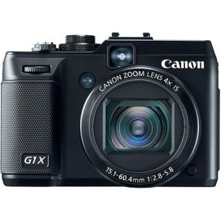 Canon PowerShot G1 X Black 14.3 Digital Camera with 4x Optical Zoom, 3.0" LCD, HD Movie Recording