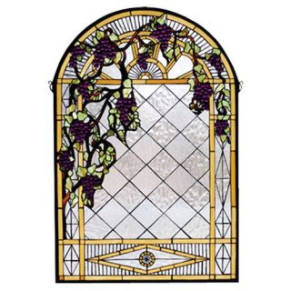 Meyda Tiffany Tiffany Grape Diamond Trellis Stained Glass Window