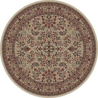 Concord Global Trading Persian Classics Sarouk Ivory 5 ft. 3 in. Round Area Rug 20920