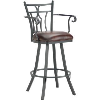 Randle Stainless Steel Swivel Counter Stool with Arms  