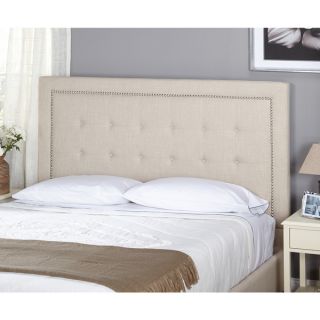 Simple Living Cortina Linen Upholstered Beige Queen Bed