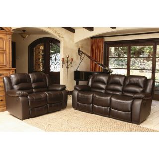 ABBYSON LIVING Brownstone Premium Top grain Leather Reclining Sofa and