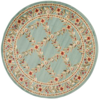 Safavieh Lyndhurst Round Blue Floral Woven Area Rug (Common 5 ft x 5 ft; Actual 5 ft 3 in x 5 ft 3 in)