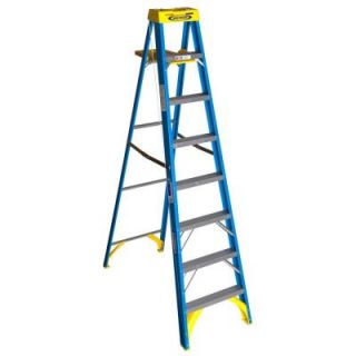Werner 8 ft. Fiberglass Step Ladder with 250 lb. Load Capacity Type I Duty Rating 6008S