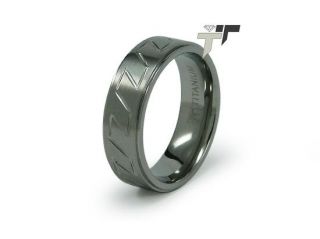 Greek Key Titanium Wedding Ring