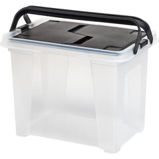IRIS Letter Size Portable File Box with Wing Lid and Handles
