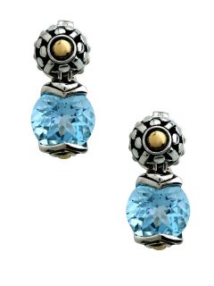 Batu Sari Blue Topaz Round Drop Earrings by John Hardy