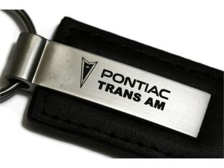 Pontiac Trans Am Black Leather Key Fob Authentic Logo Key Chain Key Ring Keychain Lanyard KC1540.TRA