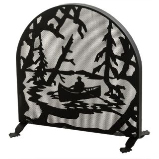 Canoe at Lake Arched 1 Panel Fireplace Screen by Meyda Tiffany