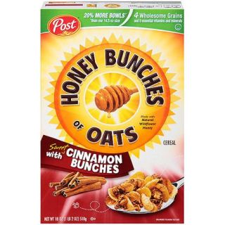 Post Honey Bunches of Oats Cereal With Cinnamon Bunches, 18 oz