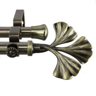 Luck Adjustable Antique Brass Double Curtain Rod 120 to 170 inch