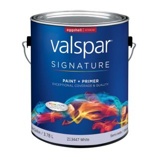 Valspar Signature Signature White Eggshell Latex Interior Paint and Primer in One (Actual Net Contents 128 fl oz)