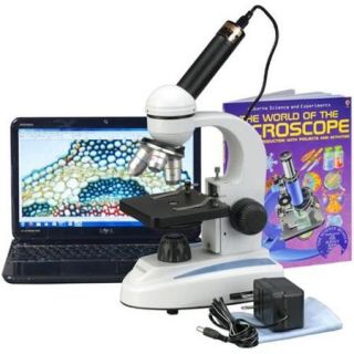 AmScope M149C WM E 40X 1000X Metal Frame Glass Lens Digital Student Microscope