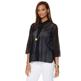 MarlaWynne Eyelet Shirt/Jacket Topper   8017745