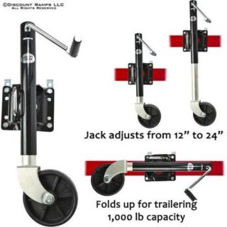 Heavy Duty Adjustable Swing Up Swivel Wheel Trailer Tongue Jack
