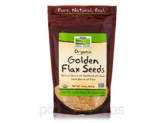 NOW Real Food   Organic Golden Flax Seeds   16 oz (454 Grams) by NOW