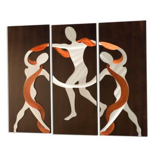 Scarf Dance 3 Panel Metal Wall Art