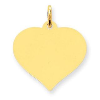 14k Yellow Gold Heart Disc Charm (0.9in long x 0.7in wide)