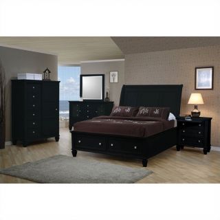 Coaster Sandy Beach 4 Piece Storage Bedroom Set in Black   201329X 4PKG
