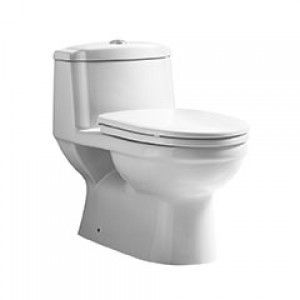 Whitehaus WHMFL3222 EB Eco friendly one piece traditional toilet with a siphonic action dual flush system an elongated bowl   White