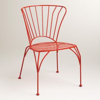 Poinciana Orange Metal Cadiz Chairs, Set of 2