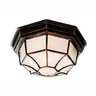 Bel Air Lighting Web 1 Light Outdoor Copper Ceiling Fixture with Frosted Glass 40582 BC