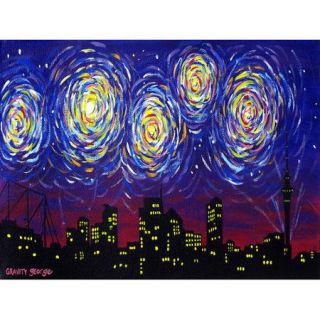 Art Excuse 'Fireworks' by Gravity George Original Painting on Wrapped Canvas