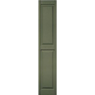 Builders Edge 15 in. x 75 in. Raised Panel Vinyl Exterior Shutters Pair in #282 Colonial Green 030140075282