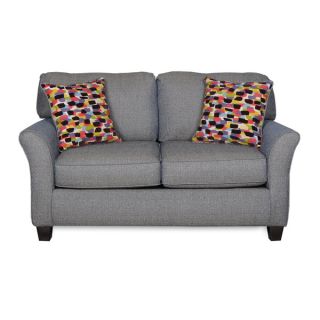 Sofab Brooke Dove Love Seat With Two Reversible Accent Pillows