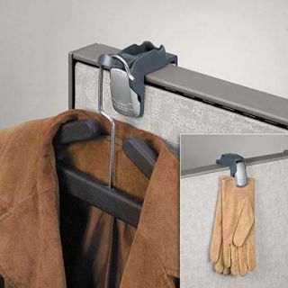 Fellowes Pro Series Partition Additions Coat Hook and Clip, 1 5/8" x 3", Slate Gray