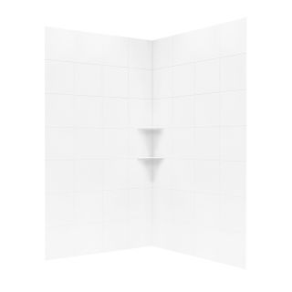 Swanstone Bright White Solid Surface Shower Wall Surround Corner Wall Panel (Common 48 in x 48 in; Actual 96 in x 48 in x 48 in)