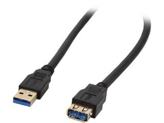 Coboc CY U3 AAMF 3 BK 3ft SuperSpeed 5Gbps USB 3.0  A Male to A Female Extension Cable,Gold Plated,Black,M F