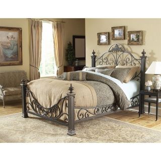 Fashion Bed Baroque Metal Poster Bed in Gilded Slate   B1189X