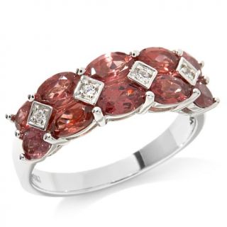 Colleen Lopez 1.84ct Brown Garnet and White Topaz Double Row Sterling Silver Ri   7835899