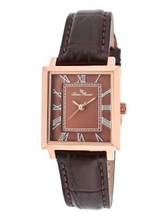Womens Bianco Rose Gold & Brown Leather Watch by Lucien Piccard Watches