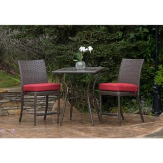 Better Homes and Gardens Rushreed Balcony Height 3 Piece Outdoor Bistro Set, Seats 2