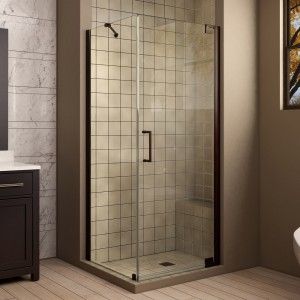 DreamLine SHEN 4130340 06 Elegance 34 in. W x 30 in. D x 72 in. H Pivot Shower Enclosure, Oil Rubbed Bronze Finish Hardware