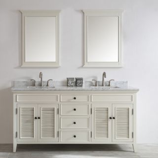 Vinnova Piedmont 72 inch Antique White Double Vanity with Carrera