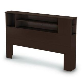 South Shore Furniture Fusion Laminate Particleboard Full/Queen Bookcase Headboard in Chocolate 9006A1