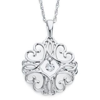 Boston Bay Diamonds Sterling Silver Diamond Filigree Medallion Necklace