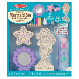 Melissa & Doug Decorate Your Own   DYO Wooden Mermaid Set