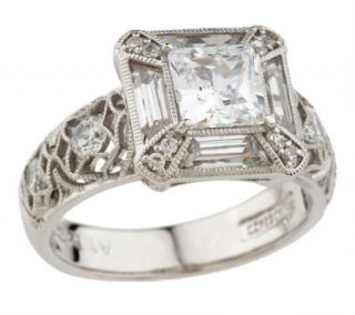 Tacori IV Diamonique Epiphany Art Deco Inspired Ring —