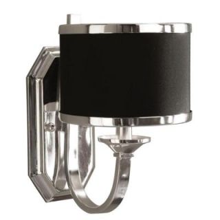 Global Direct 1 Light Black and Chrome Sconce 22442