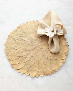 Deborah Rhodes Leaf Placemat, Tapestry Napkin, & Dogwood Napkin Ring