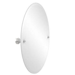 Allied Brass Waverly Place Collection 21 in. x 29 in. Frameless Oval Single Tilt Mirror with Beveled Edge in Satin Chrome WP 91 SCH