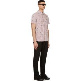 Paul Smith Jeans Pink Check & Triangle Print Shirt