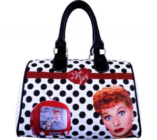 Womens I Love Lucy Signature Product I Love Lucy Polka Dot Satchel Bag LU812   Black