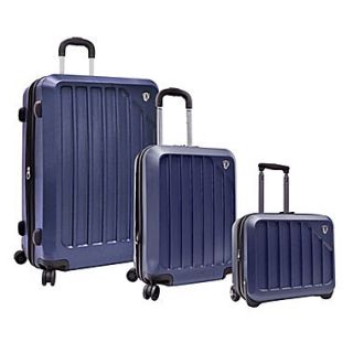 Travelers Choice Glacier 3 Piece Luggage Set; Blue